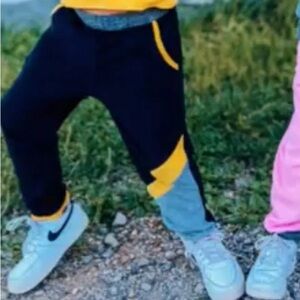 Miki Miette Boys Jogger Bowie Navy Blue and Gray Lightning  Bolt  | 7 yr NWT